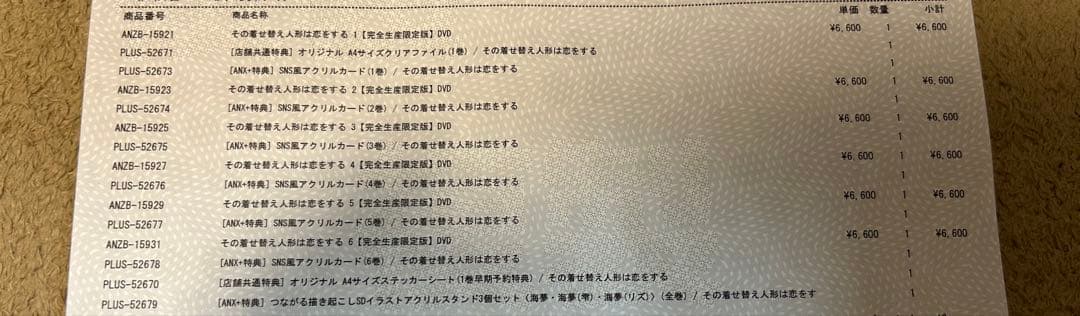 その着せ替え人形は恋をする 完全生産限定版 DVD 全6巻セット