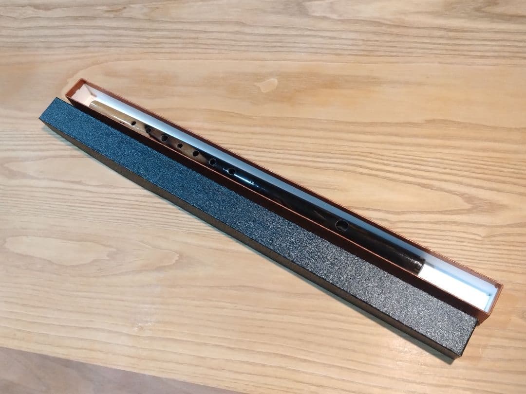 【ハンドメイド品】黒柿　笛　横笛　和楽器　6本調子　ドレミ調　一点物　未使用品②