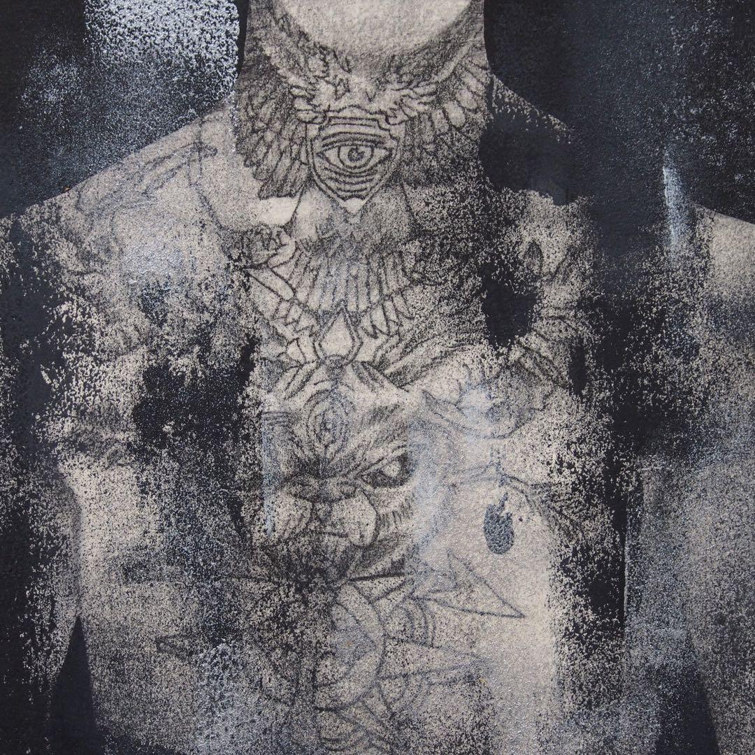 Jimmy Q ポートレート 作品 肉筆画 額入り 絵画 ジミー・Q タトゥー