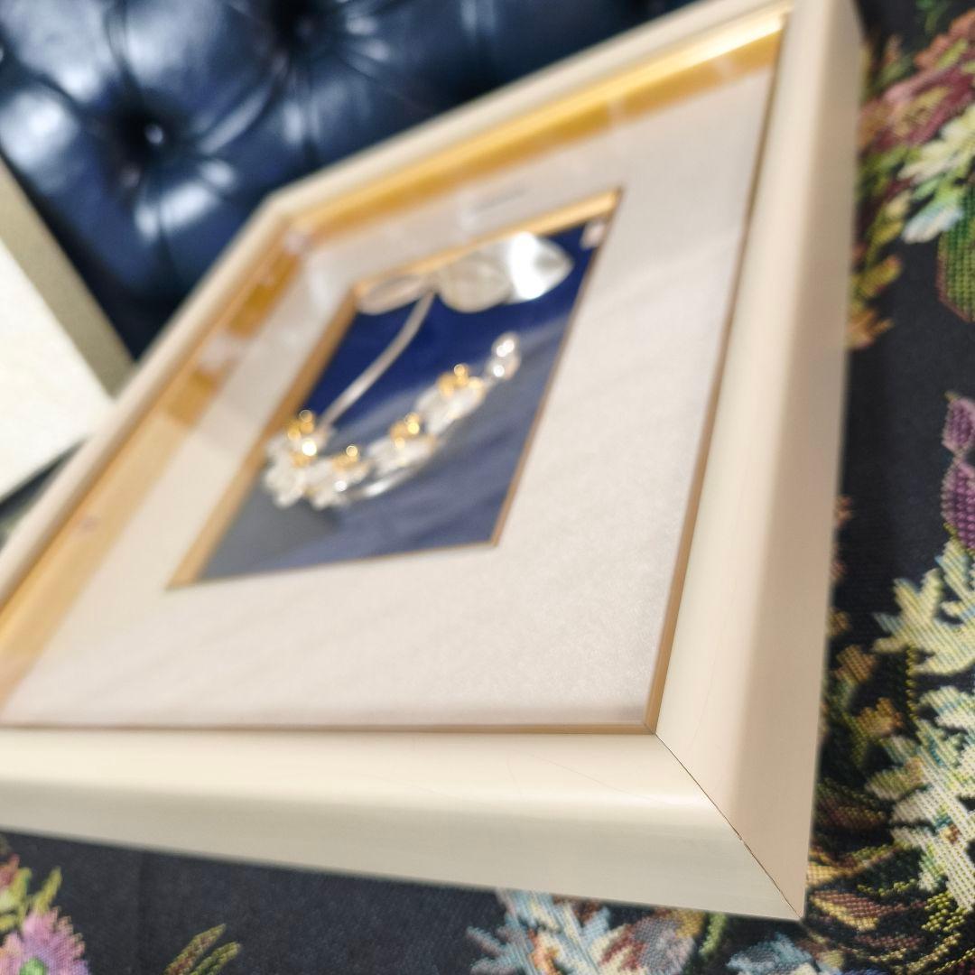 ​純銀 貴金属画 胡蝶蘭 1本立 2号 大淵武則 光則作 額装