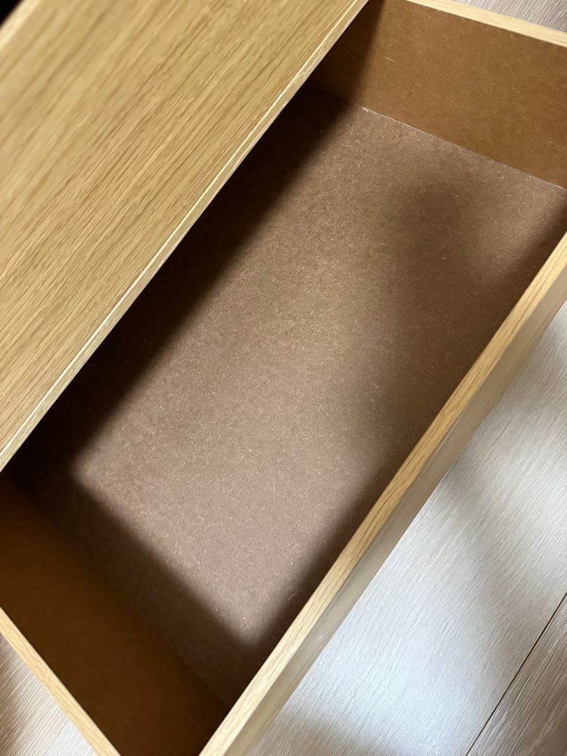 [廃盤]2個セット 無印良品 木製収納ケース・引出式・2段・ワイド・オーク材