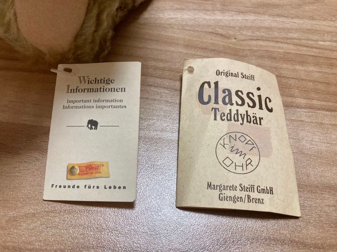 シュタイフ社 テディベア 1920 クラシック 000737 ビンテージ タグ付