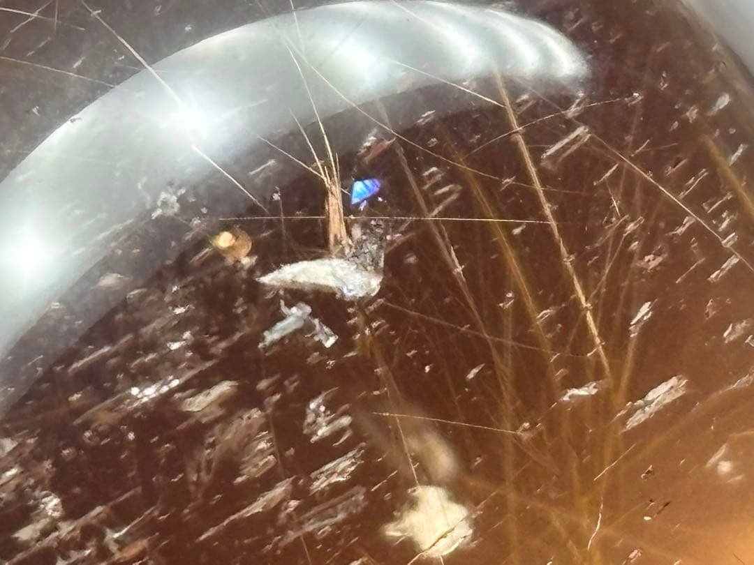 《水跡空洞×白い内包物入り＊ゴールドルチル＆スモーキースフィア》