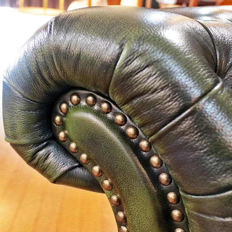 チェスターフィールド 総革張り 3人がけソファ トリプルソファ 668-035