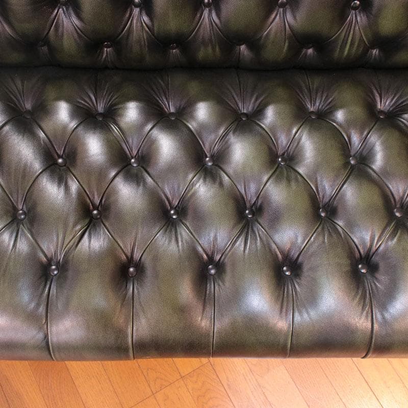 チェスターフィールド 総革張り 3人がけソファ トリプルソファ 668-035
