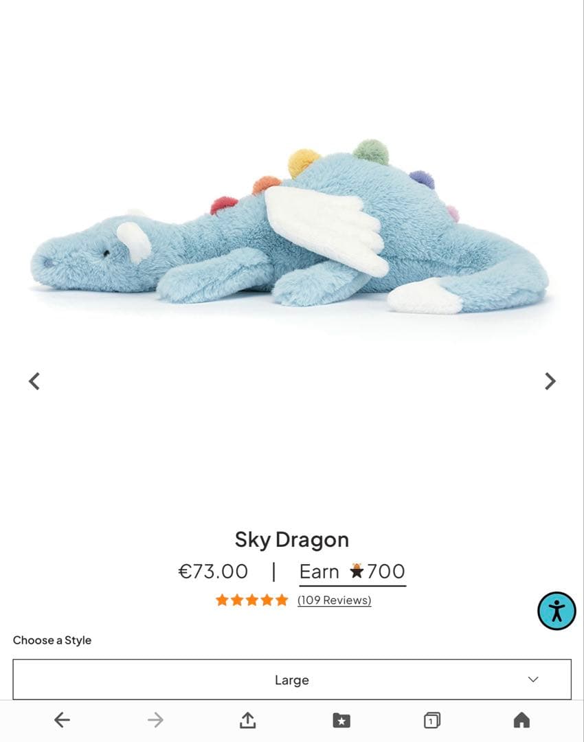 ぬいぐるみ  Sky Dragon Large size