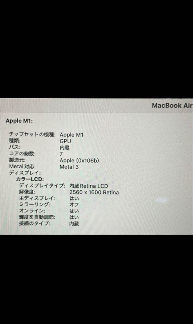 美品Apple MacBook Air M1