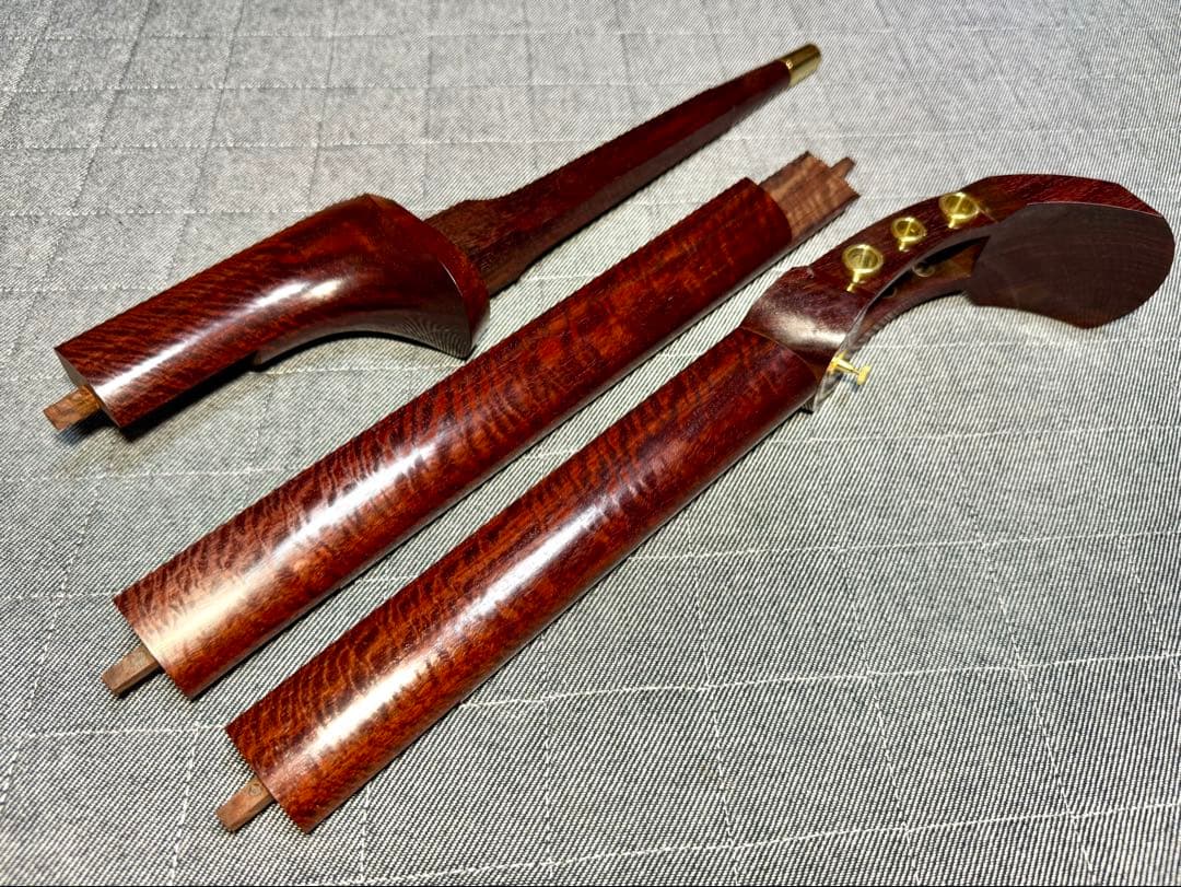 【大虎杢・極】最高峰 津軽三味線 K18 金細 子持綾杉 極上美品 超希少 太棹