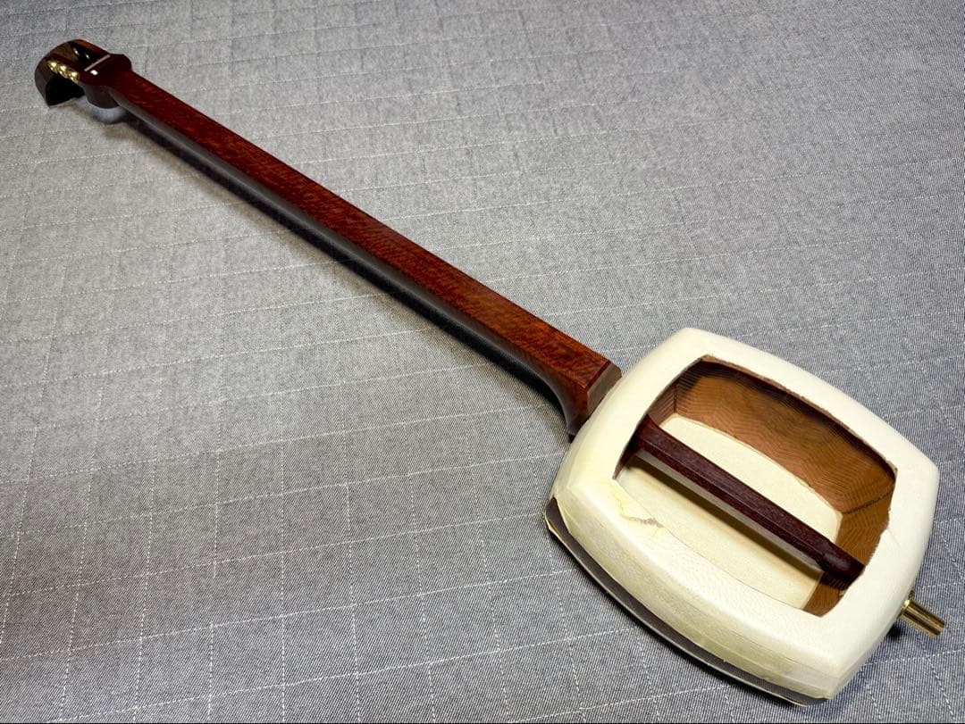 【大虎杢・極】最高峰 津軽三味線 K18 金細 子持綾杉 極上美品 超希少 太棹