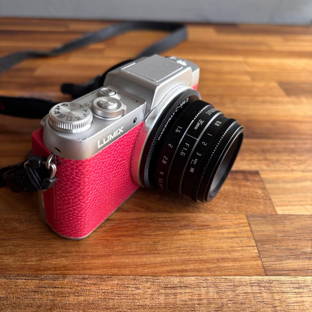 LUMIX gf7ミラーレスカメラ MFレンズセット　ピンク