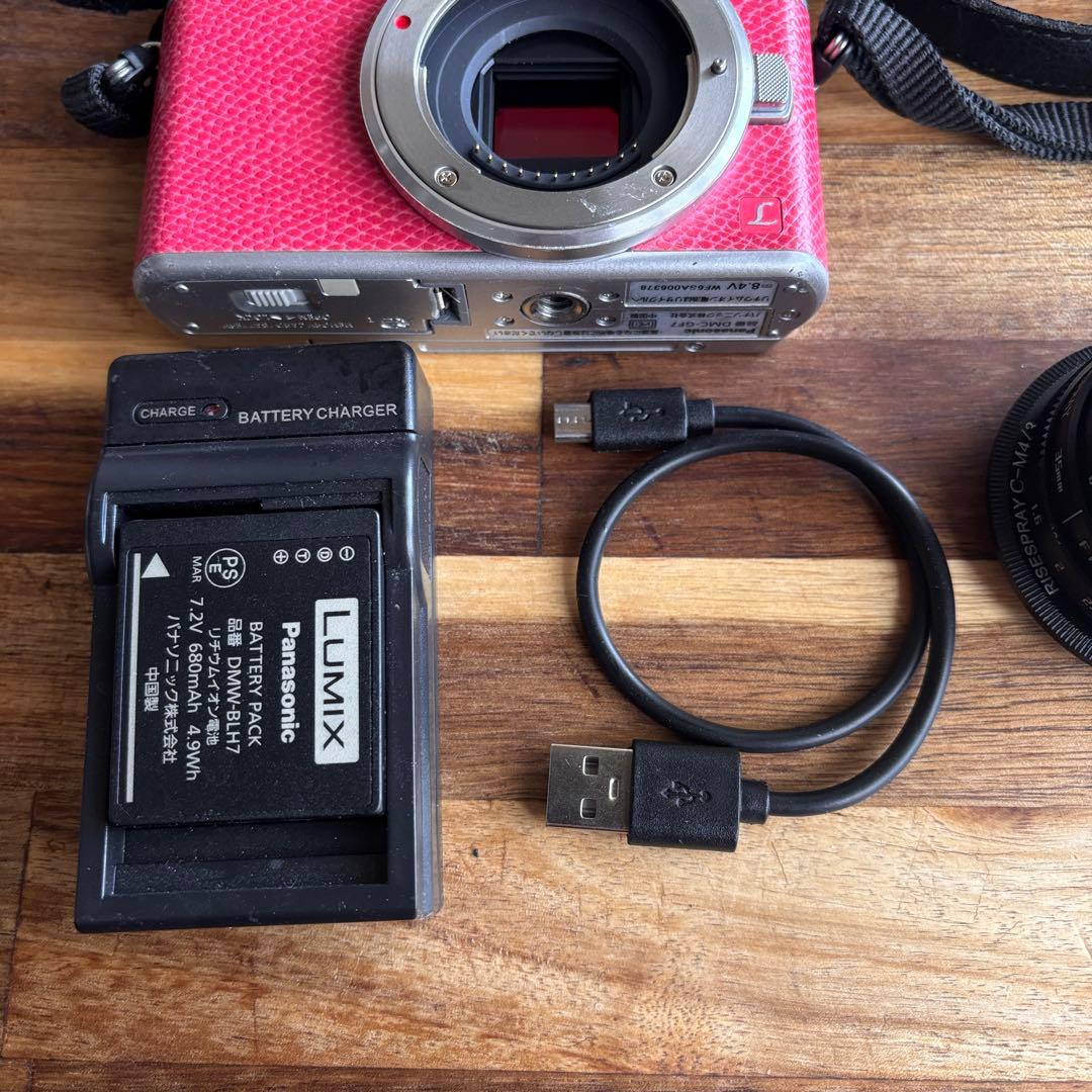 LUMIX gf7ミラーレスカメラ MFレンズセット　ピンク