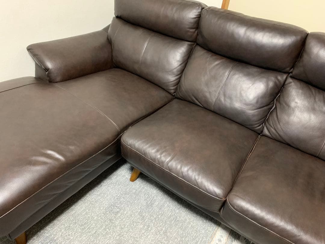 ダークブラウン レザー コーナーソファ 引き取り専用