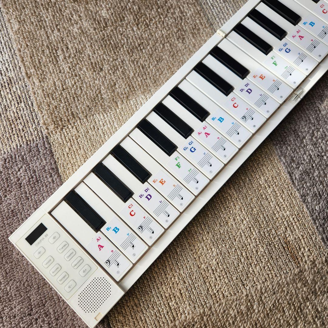ORIPIA88 デジタルピアノ ホワイト 電子ピアノ専用音符シール　128音色