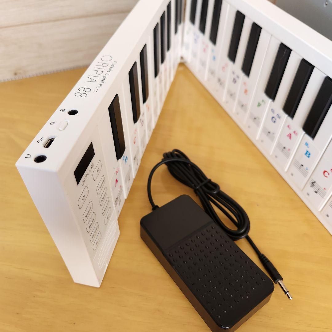 ORIPIA88 デジタルピアノ ホワイト 電子ピアノ専用音符シール　128音色