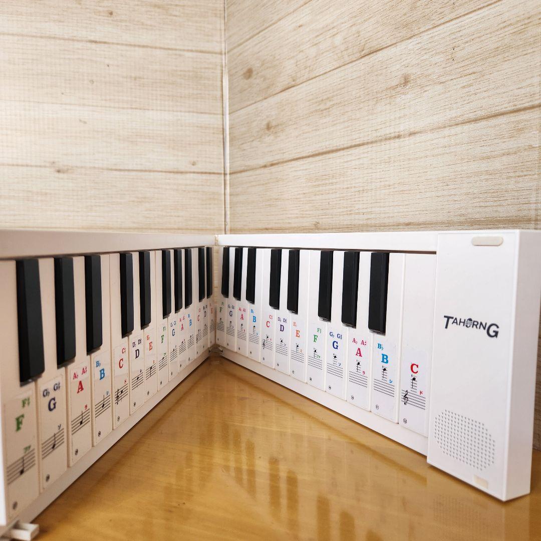 ORIPIA88 デジタルピアノ ホワイト 電子ピアノ専用音符シール　128音色