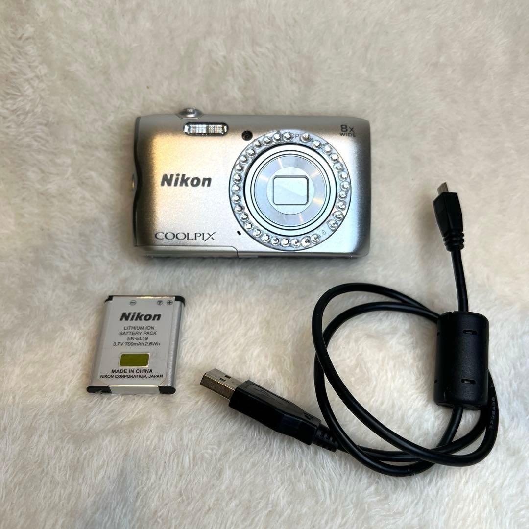 【訳あり】ニコン Nikon Coolpix A300 バッテリー付 シルバー