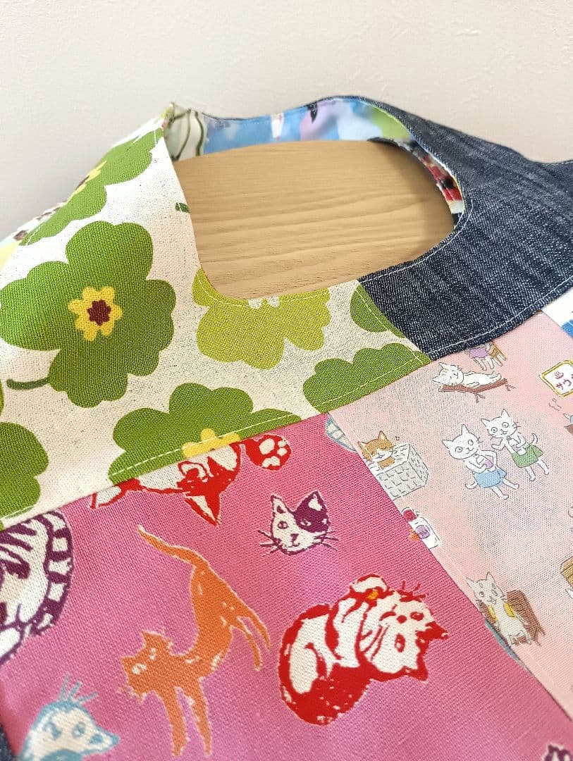 パッチワークバッグ　ハンドメイド　グラニーバッグ型　猫　他…
