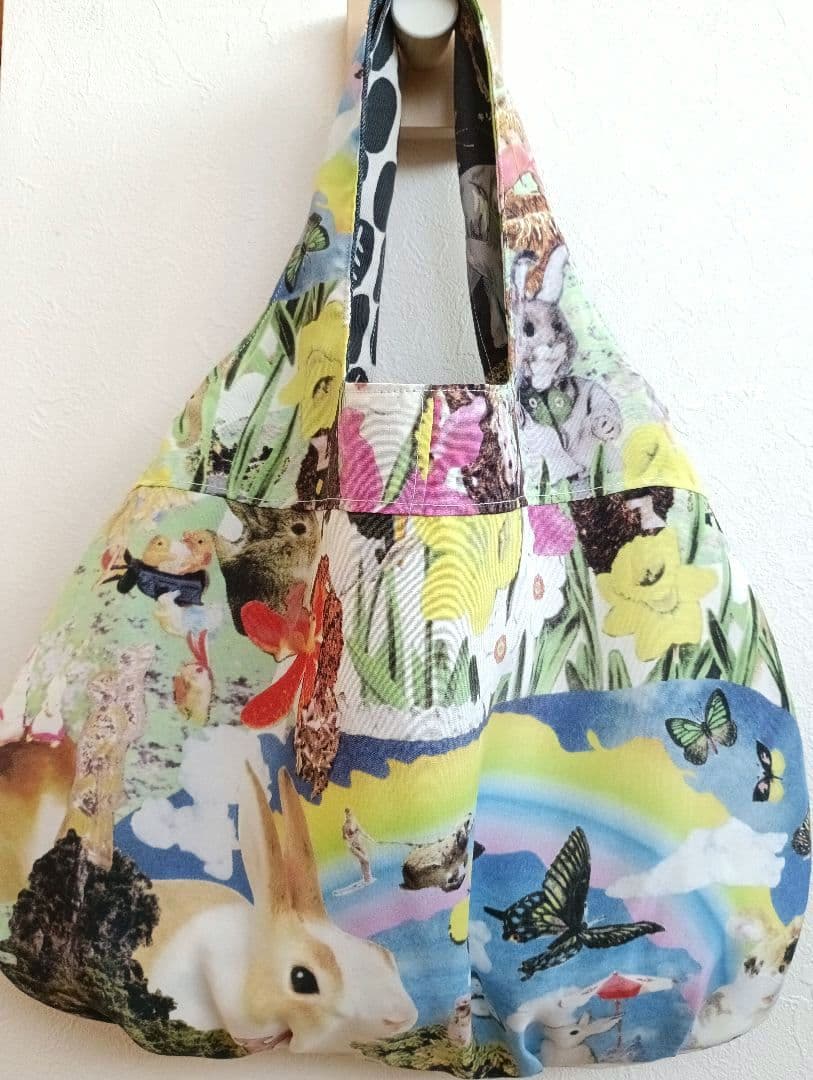 パッチワークバッグ　ハンドメイド　グラニーバッグ型　猫　他…