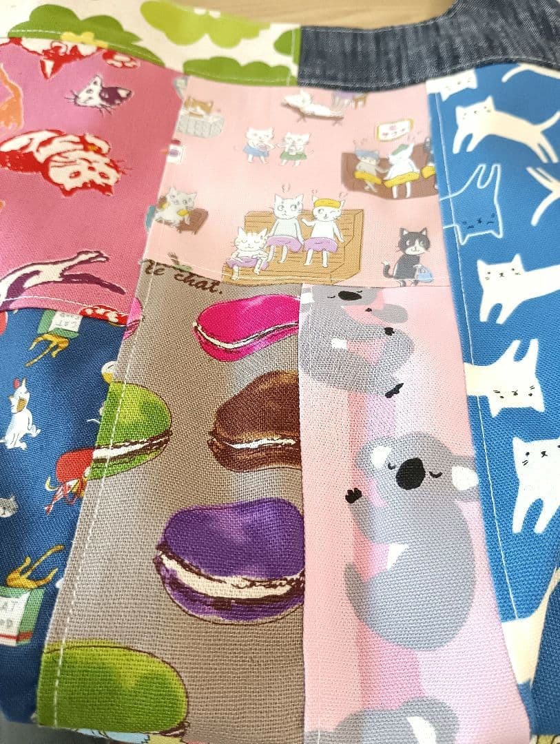 パッチワークバッグ　ハンドメイド　グラニーバッグ型　猫　他…