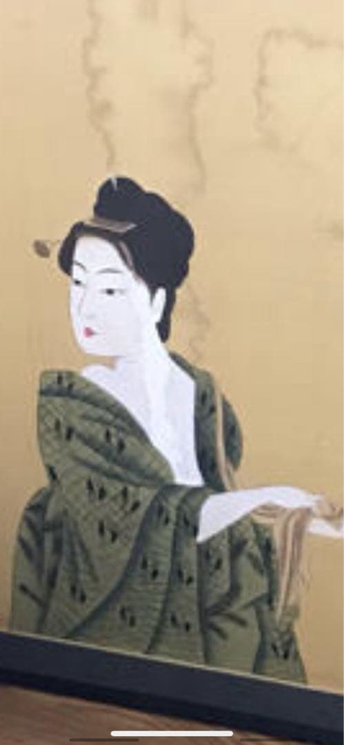 浮世絵屏風の衝立    １８２cm    希少品