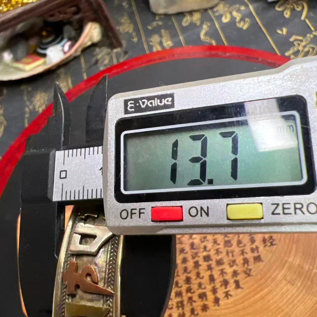 チベット伝統 極希少 六字真言 ブレスレットリング リマ銅 精工象嵌 手工芸