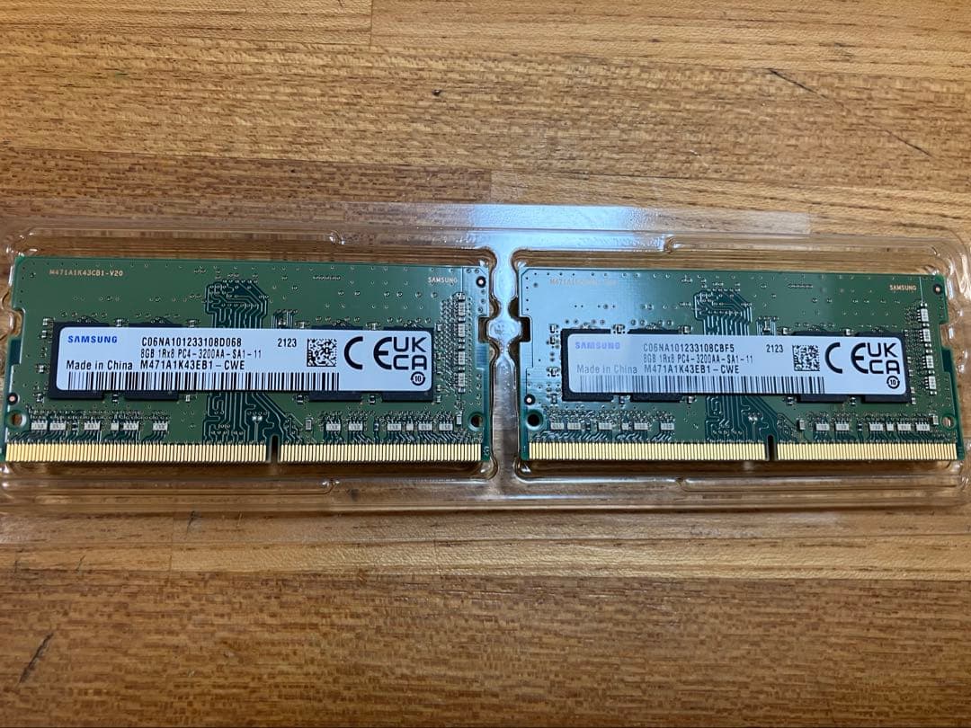 Samsung DDR4 メモリ 8GB×2枚（16G) ノートパソコン用