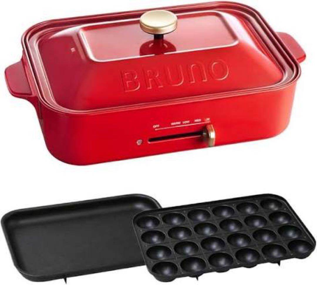 寺222 未使用 BRUNO ブルーノ ホットプレート　BOE021-RD 赤