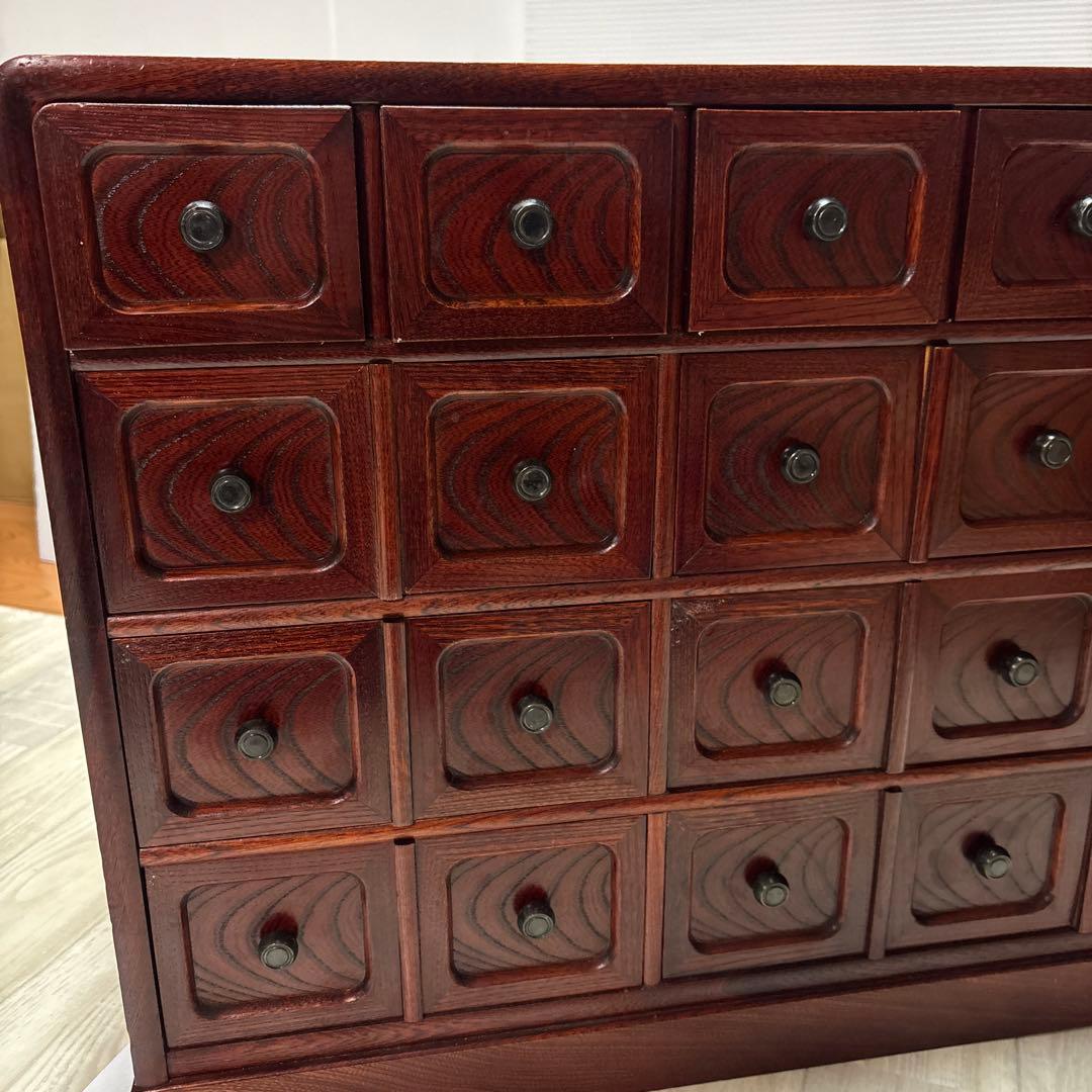 木製　小引き出し　薬箱　箪笥　箪笥　薬箪笥　からくり箪笥　民芸家具　タンス