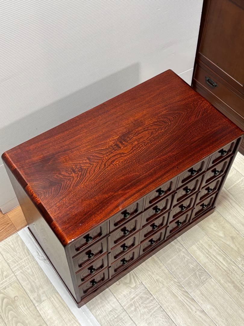 木製　小引き出し　薬箱　箪笥　箪笥　薬箪笥　からくり箪笥　民芸家具　タンス