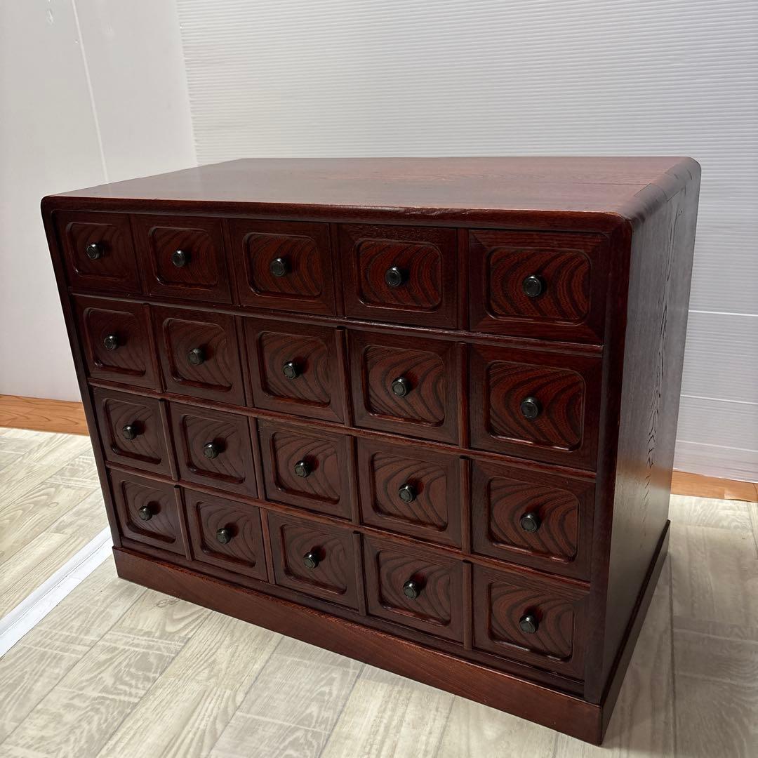 木製　小引き出し　薬箱　箪笥　箪笥　薬箪笥　からくり箪笥　民芸家具　タンス