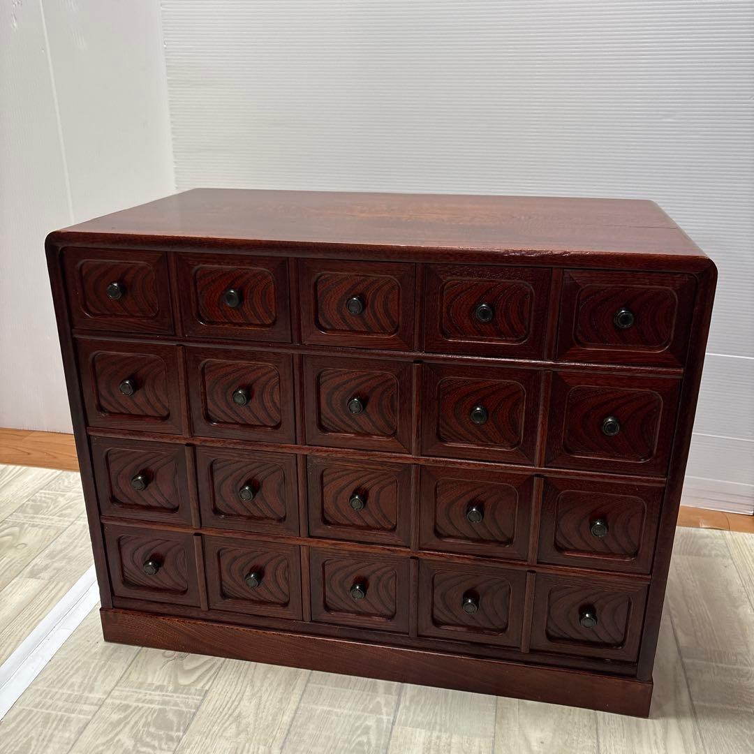 木製　小引き出し　薬箱　箪笥　箪笥　薬箪笥　からくり箪笥　民芸家具　タンス