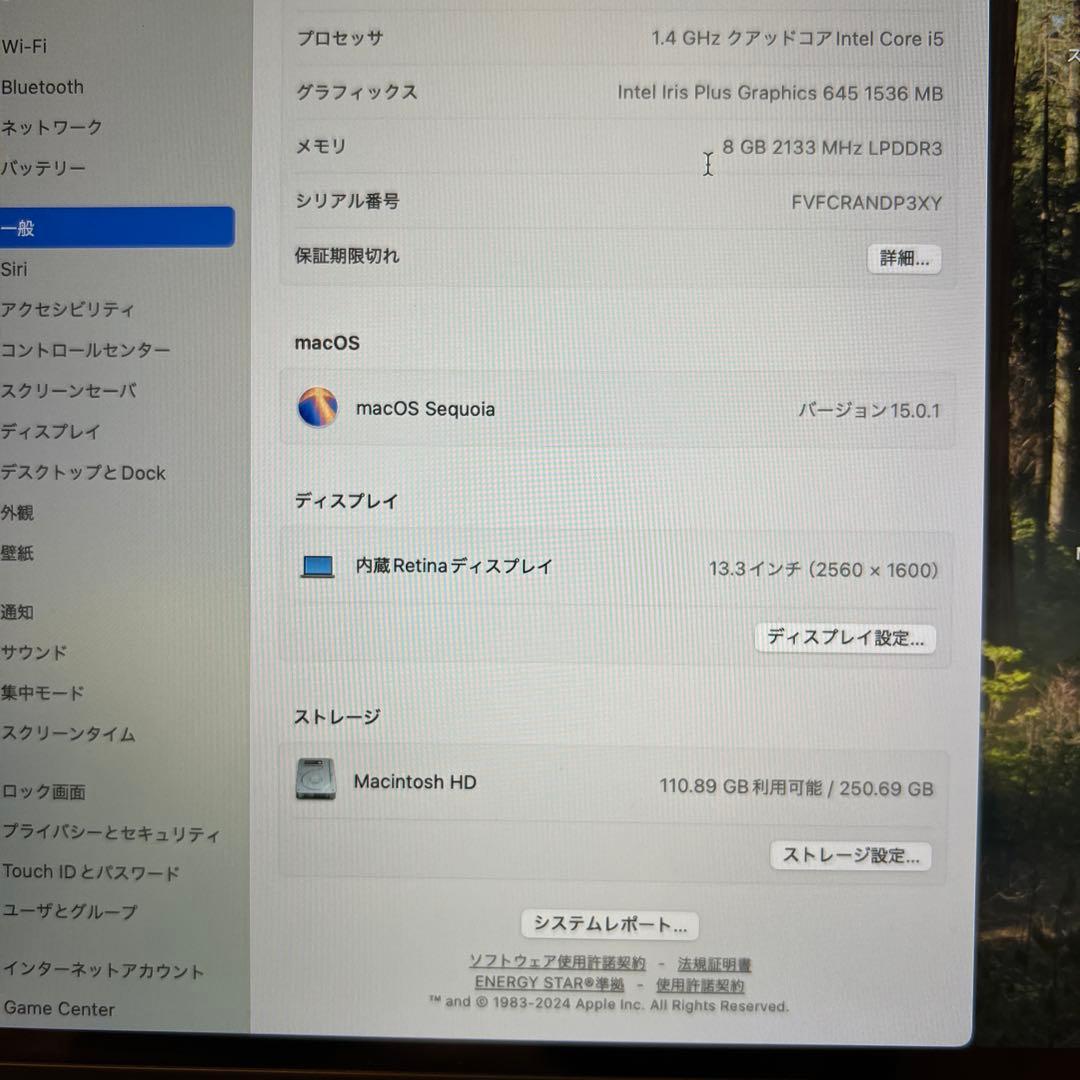 Apple MacBook pro 13.3インチ 1.4GHz i5