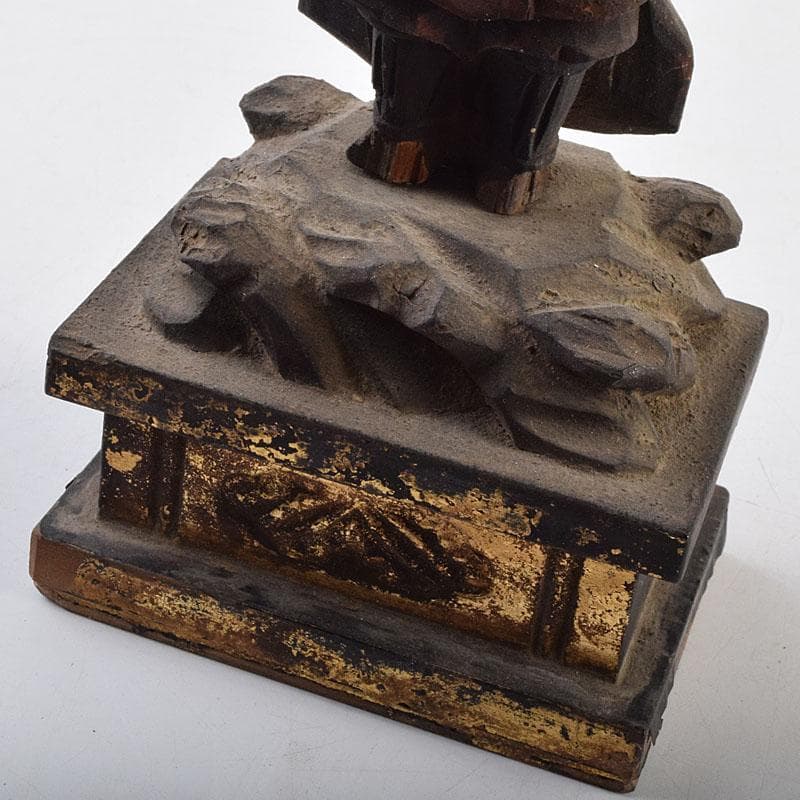 仏教美術　木彫　仏像　逗子付　V　R9582