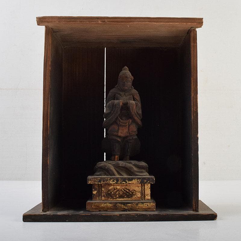 仏教美術　木彫　仏像　逗子付　V　R9582