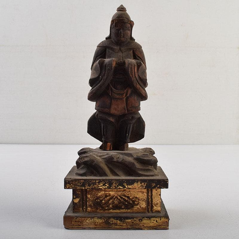 仏教美術　木彫　仏像　逗子付　V　R9582