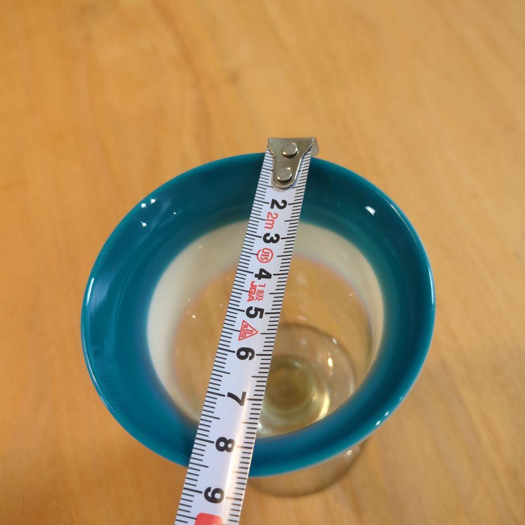 明治大正時代　吹きガラス　脚付きグラス　骨董　氷コップ