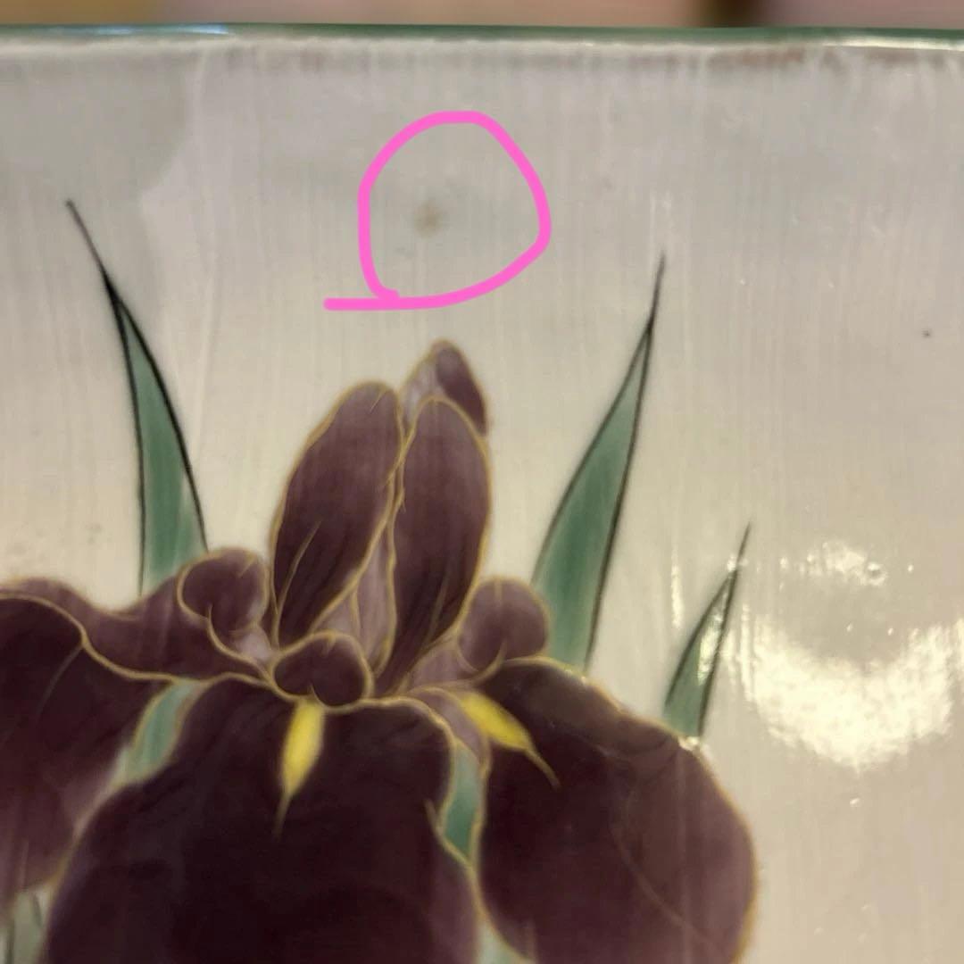 清水焼　陶葊　とうあん　菖蒲絵　盛皿