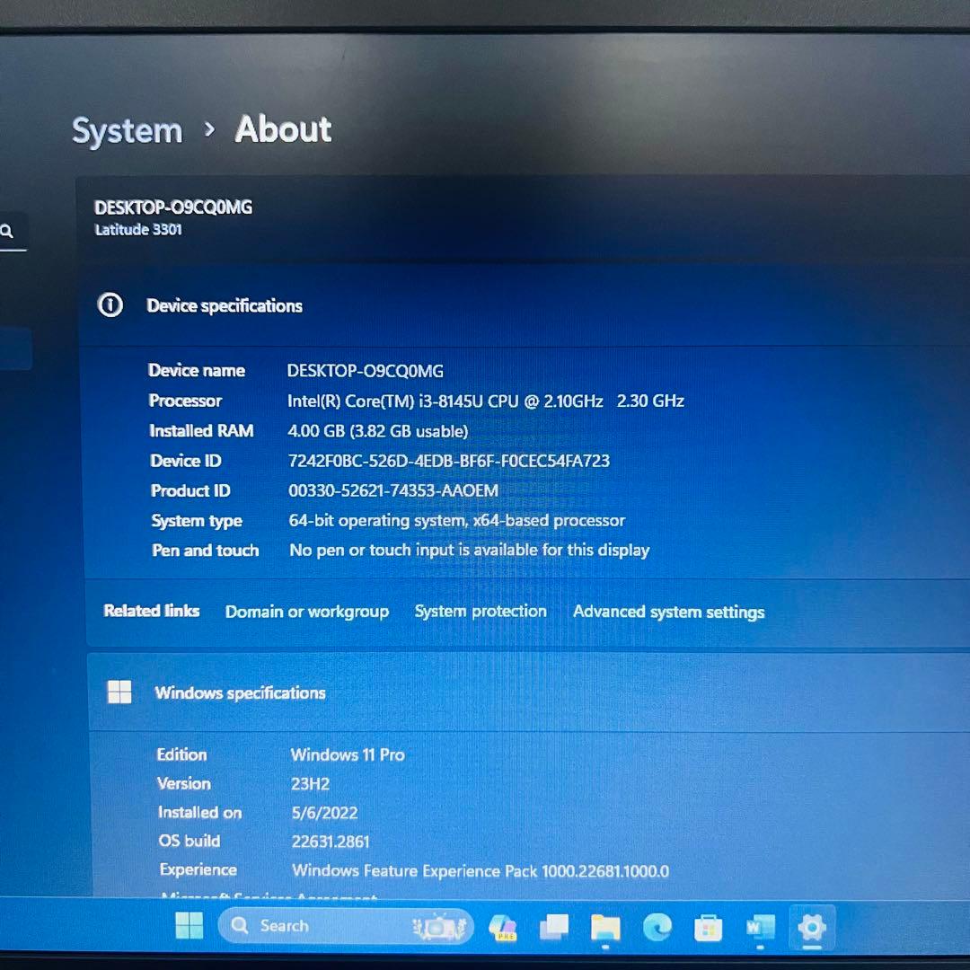 Dell latitude 3301 Windows 11 i3 8世