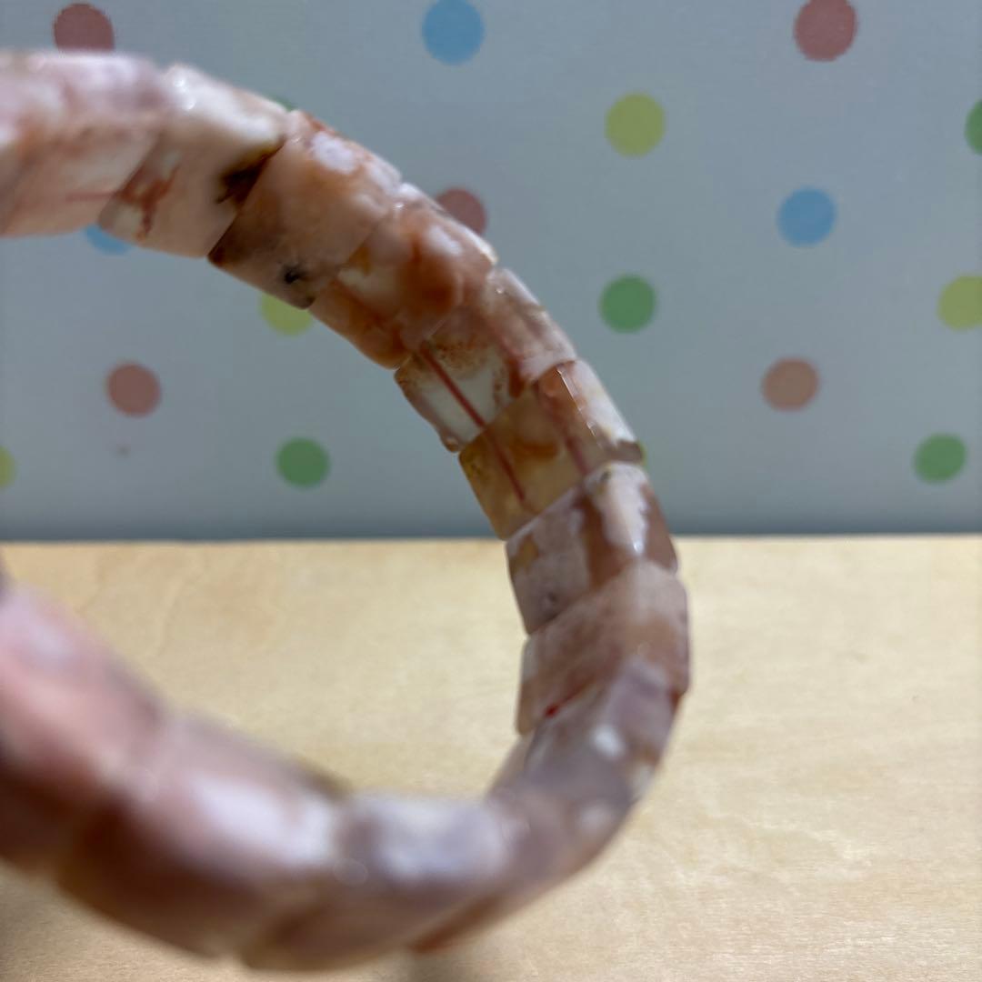 桜瑪瑙 バングル ブレスレット チェリーブロッサムアゲート