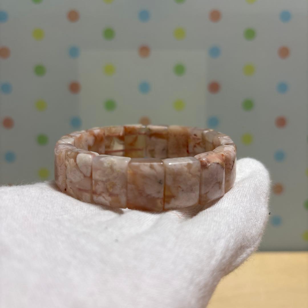 桜瑪瑙 バングル ブレスレット チェリーブロッサムアゲート