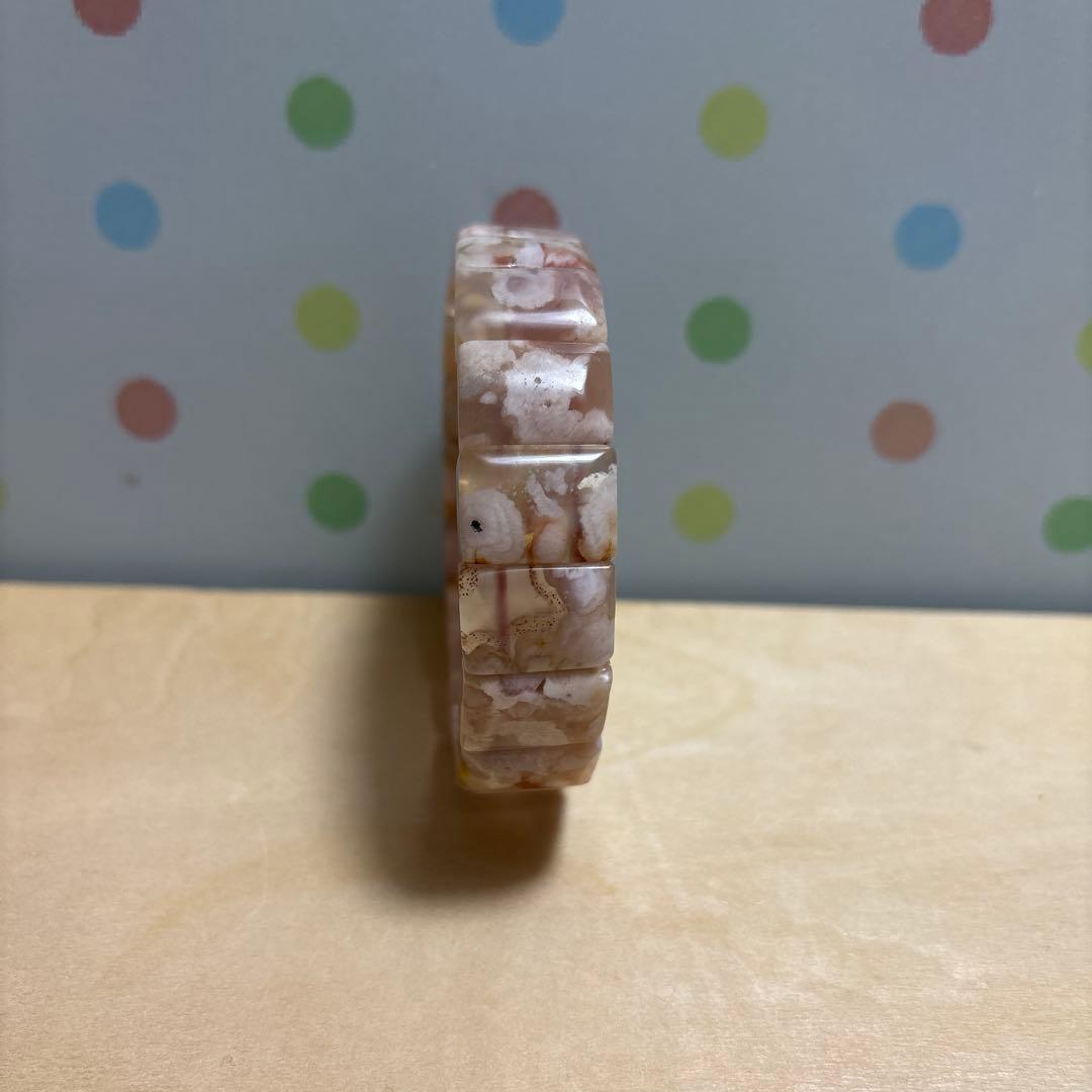 桜瑪瑙 バングル ブレスレット チェリーブロッサムアゲート