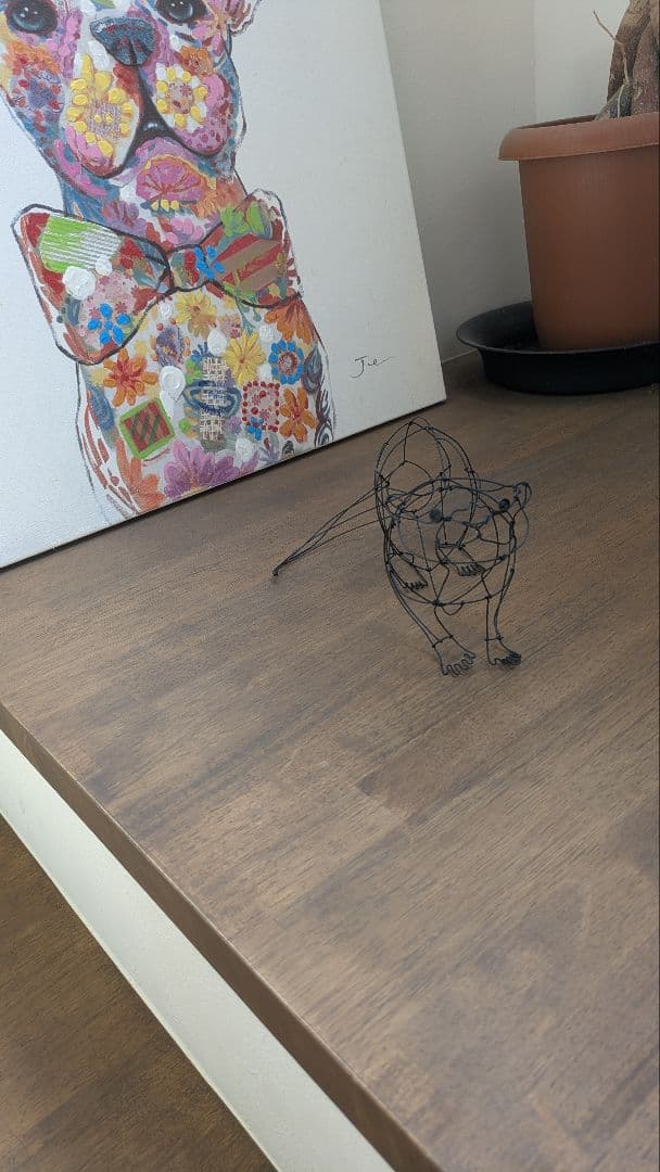 コツメカワウソのワイヤーアート