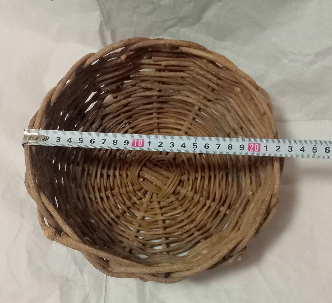 【極希少】天然あけび蔓 かご 丸籠 24cm 手編み 一点物 伝統工芸 飾り籠