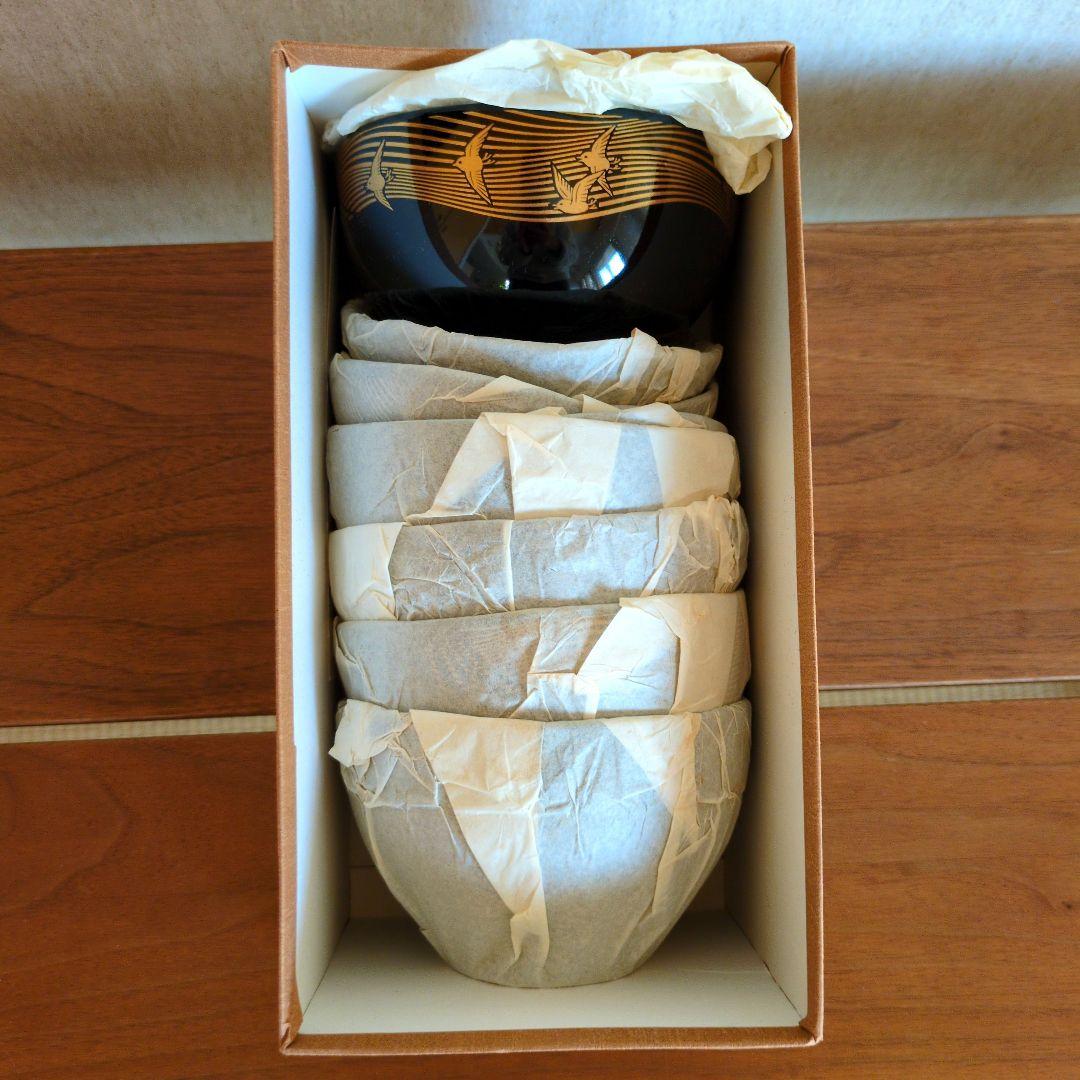 新品　本漆　金蒔絵　蓋付き汁椀　5客セット　波千鳥　漆　工芸