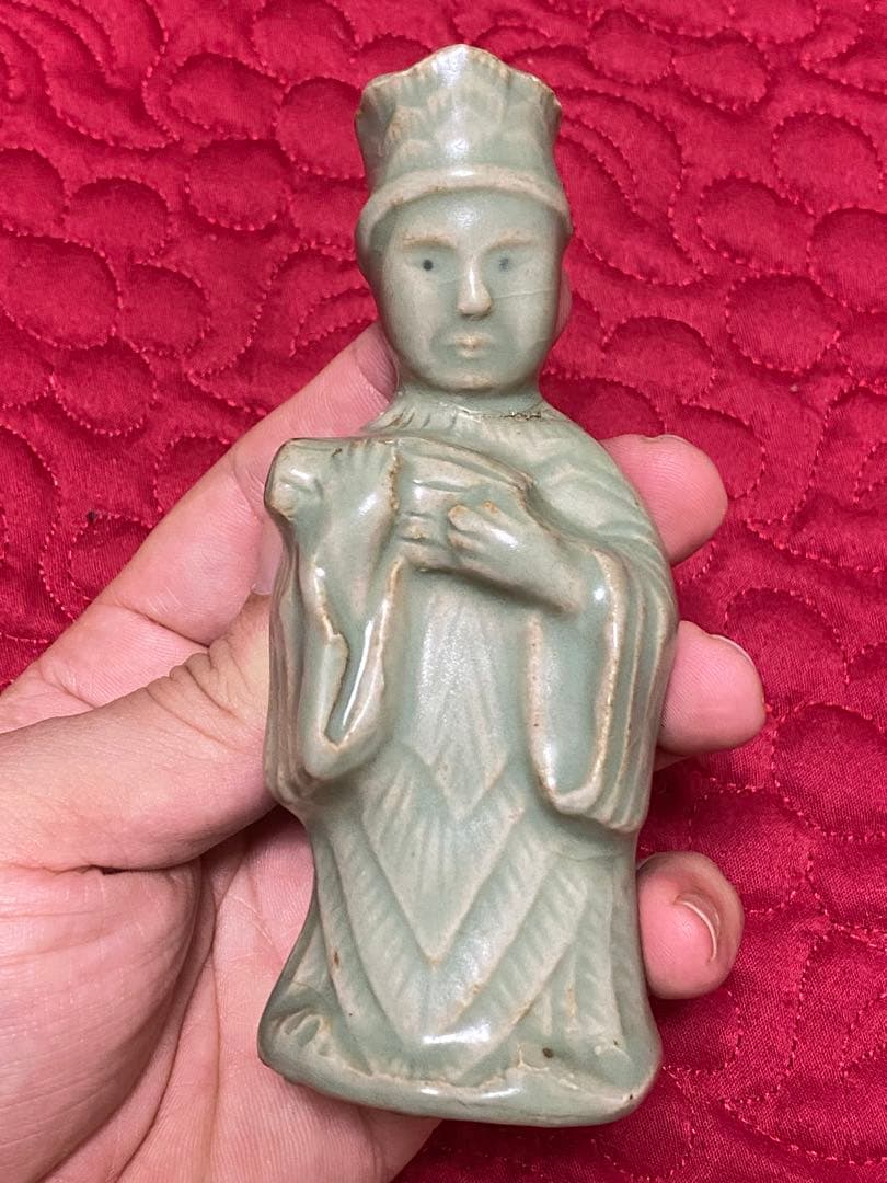 李朝 12世紀 高麗青磁 文官形水滴　検　文房具李朝徳利酒器新羅唐津古宋備前）