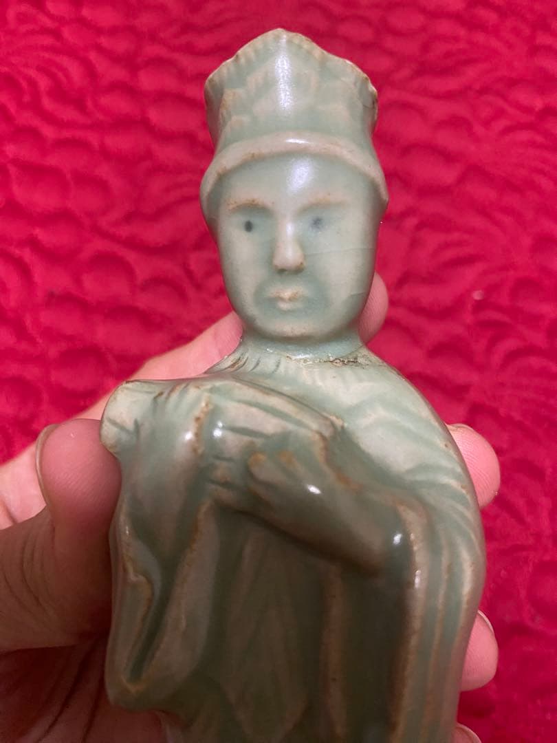 李朝 12世紀 高麗青磁 文官形水滴　検　文房具李朝徳利酒器新羅唐津古宋備前）