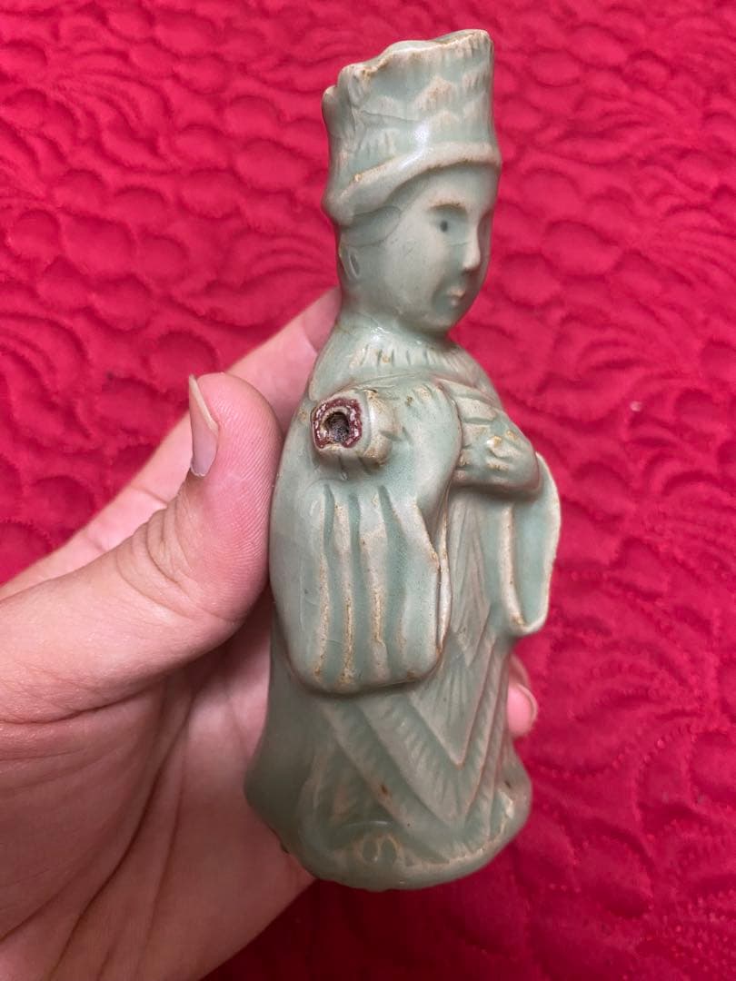 李朝 12世紀 高麗青磁 文官形水滴　検　文房具李朝徳利酒器新羅唐津古宋備前）