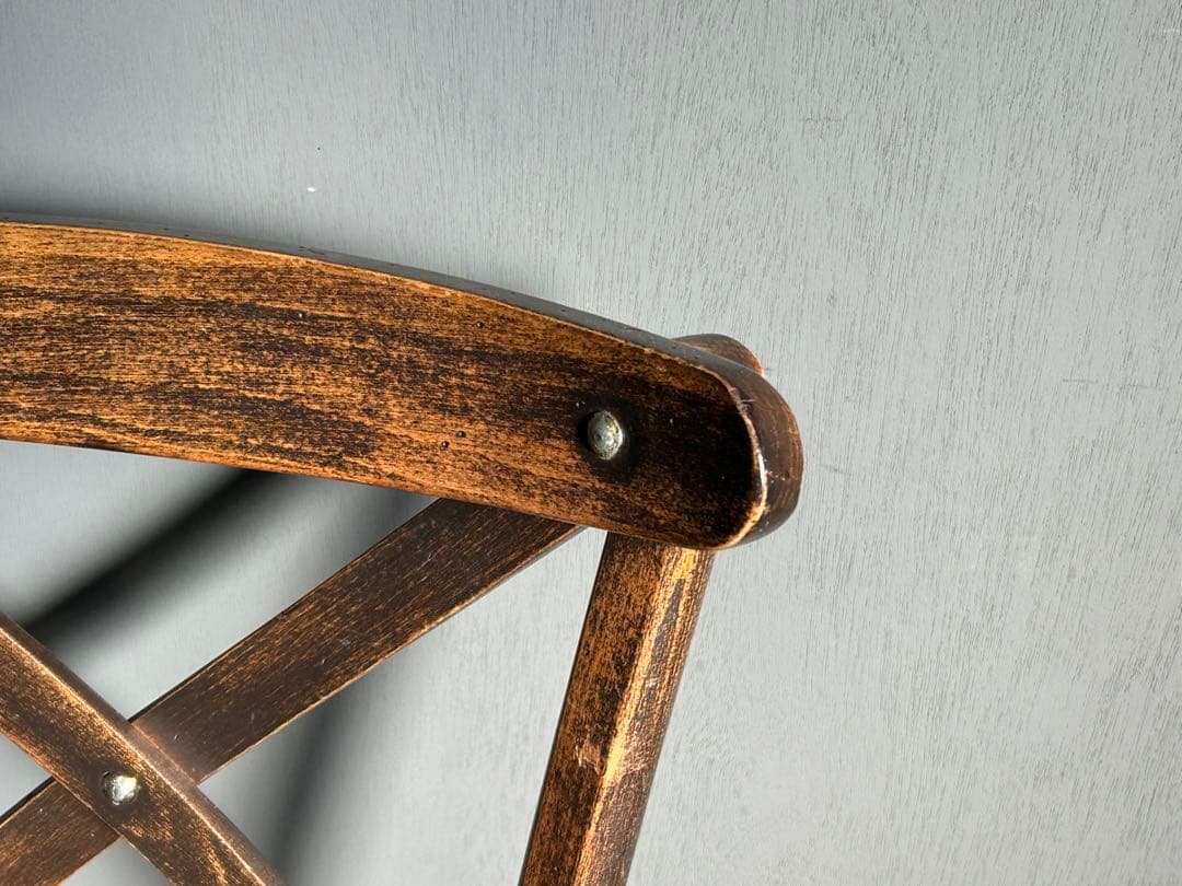 ① TON トン　クロスバックチェア　アンティーク　ヴィンテージ　チェコ　YK