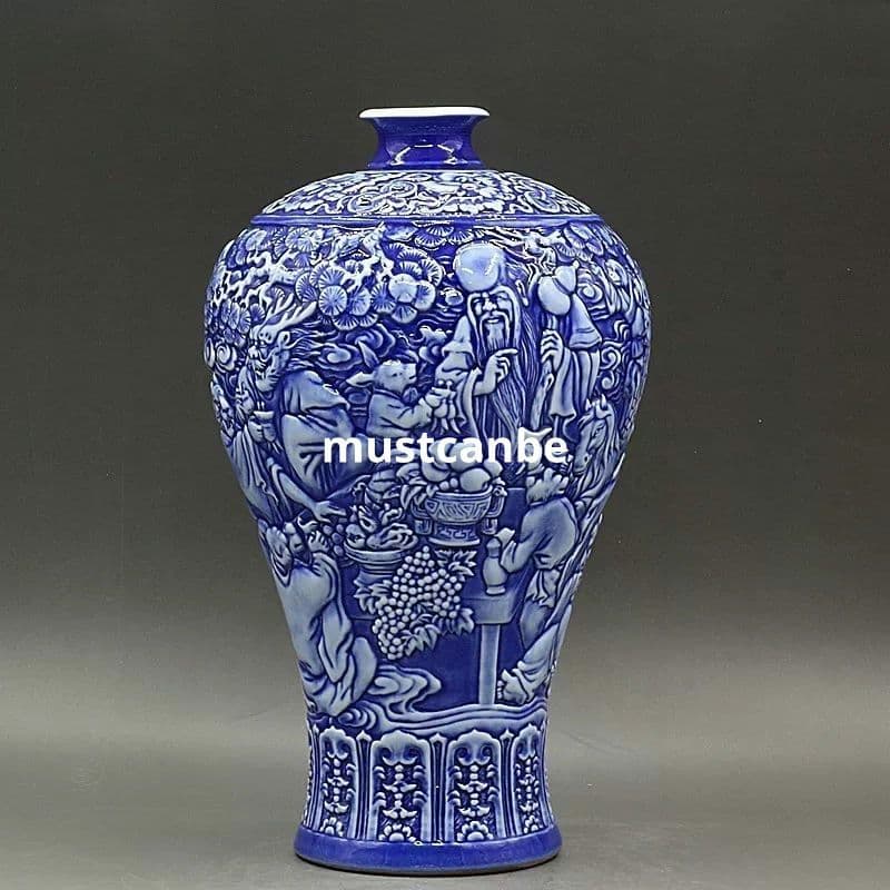 十二支梅瓶 景徳鎮 陶磁器 装飾品 現代工芸品 美術品 置物