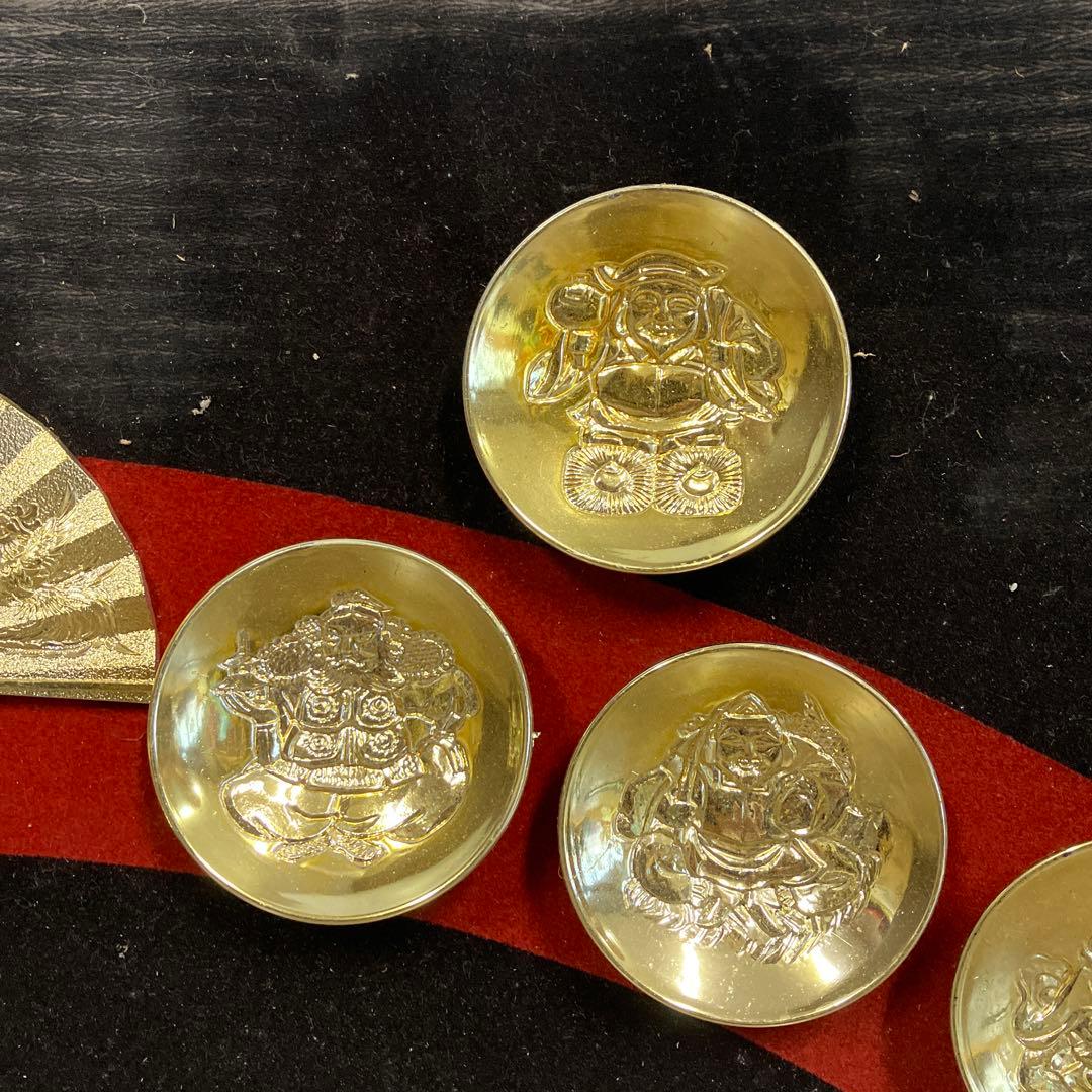 開運 縁起物 七福神 オブジェ 宝船 金杯 飾り 壁掛け 置き物 昭和レトロ